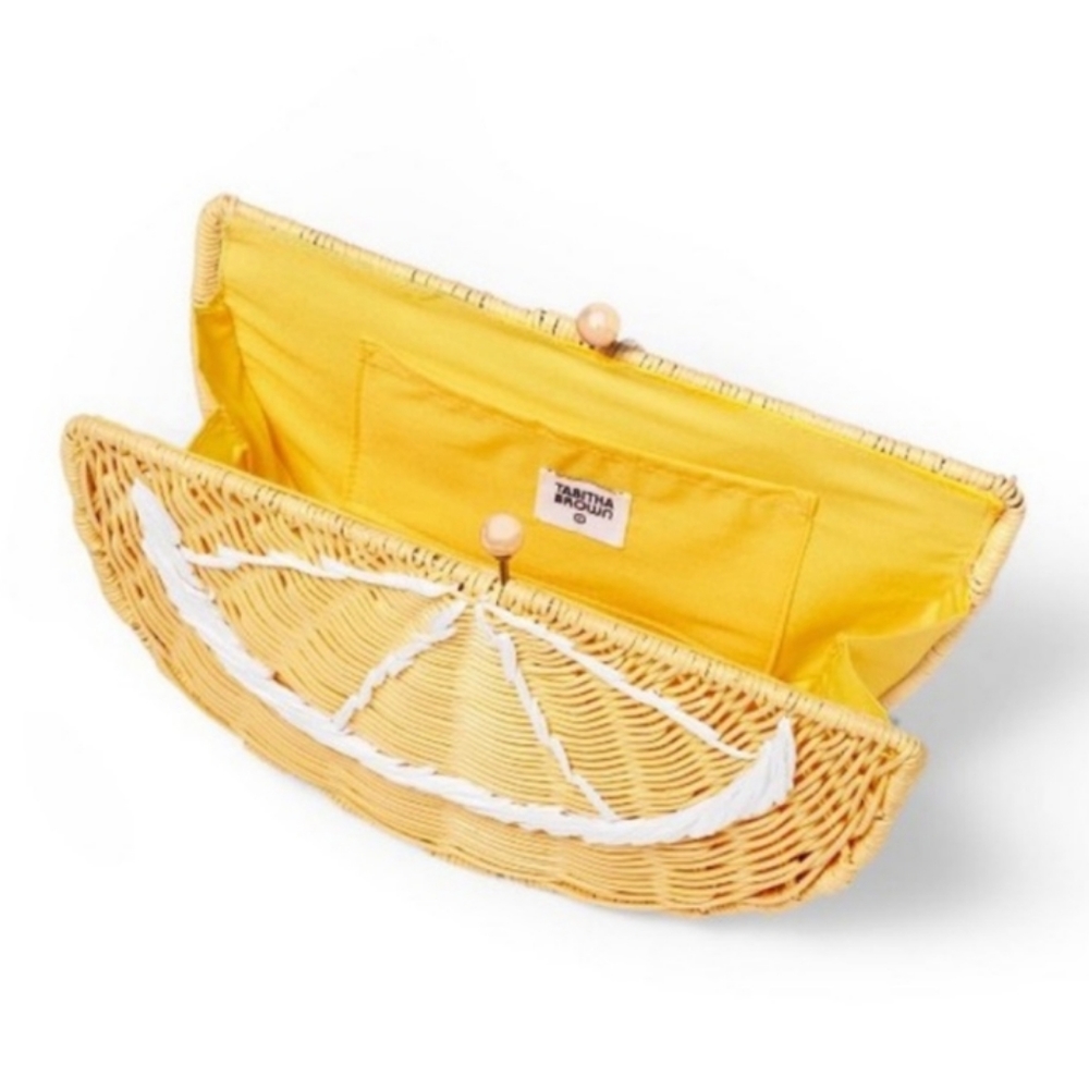 Tabitha Brown X Target citrus lemon rattan clutch